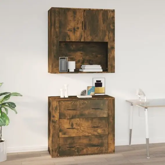 Szafka ścienna, przydymiony dąb, 80x33x80 cm Lumarko! - Hurtownia wielobranżowa Lumarko Najlepsza cena