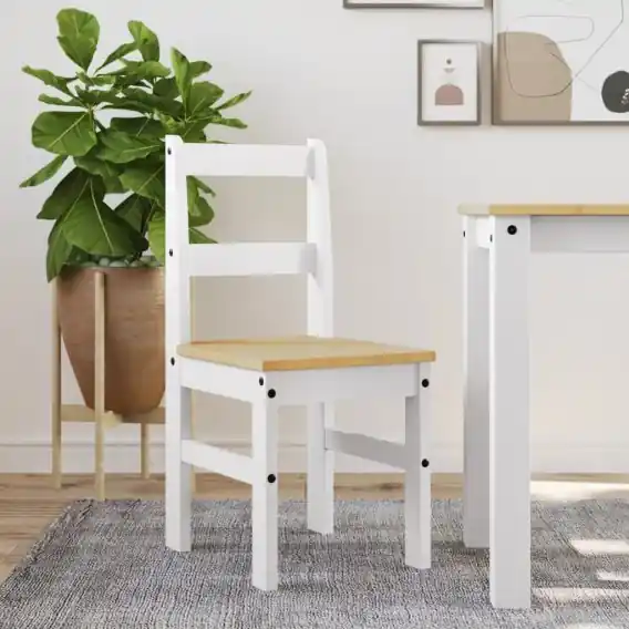 Bestseller Krzesła stołowe Panama, 2 szt., białe 40x46x90 cm, sosnowe Lumarko! - Hurtownia wielobranżowa Lumarko