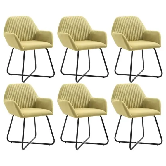 Oferta czasowa Krzesła stołowe, 6 szt., zielone, obite tkaniną - Hurtownia wielobranżowa Lumarko