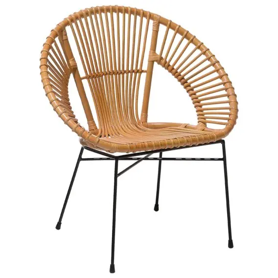Oferta limitowana Krzesło do jadalni SARITA Rattan Naturalny Brązowy Rattan Lumarko