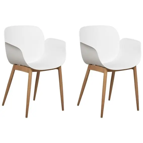 Oferta czasowa Zestaw 2 krzeseł do jadalni ABILENE Biały Materiał syntetyczny Lumarko