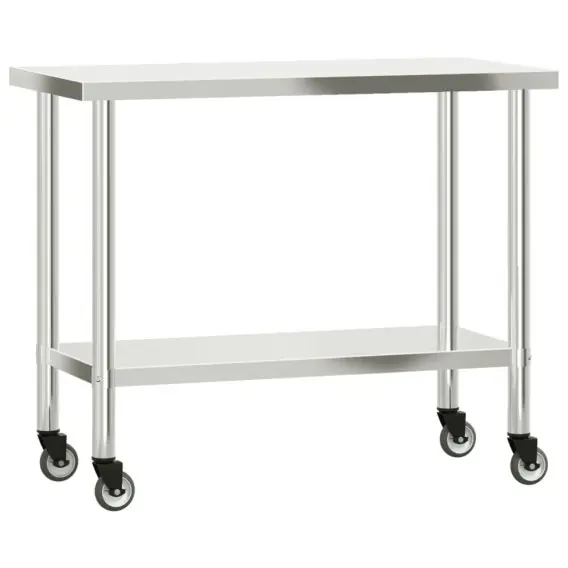 Oferta Kuchenny stół roboczy na kółkach, 110x55x85 cm, stal nierdzewna Lumarko! - Hurtownia wielobranżowa Lumarko