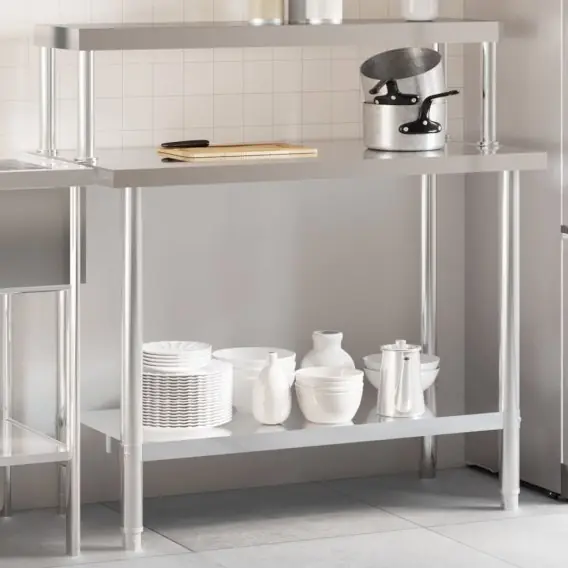 Taniej Kuchenny stół roboczy z półką, 110x55x120 cm, stal nierdzewna Lumarko! - Hurtownia wielobranżowa Lumarko