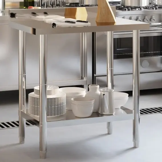Kuchenny stół roboczy z rantem, 82,5x55x93 cm, stal nierdzewna Lumarko! - Hurtownia wielobranżowa Lumarko Wybór klientów