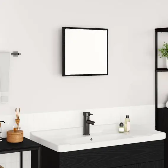 Ograniczona ilość Lustro Łazienkowe Czarny Dąb 40x8.5x37 cm Drewno sztuczne Lumarko! - Hurtownia wielobranżowa Lumarko