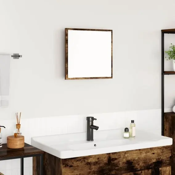 Zamów teraz Lustro Łazienkowe LED Wędzone Dębowe 40x8.5x37 cm Drewno Inżynieryjne Lumarko! - Hurtownia wielobranżowa Lumarko