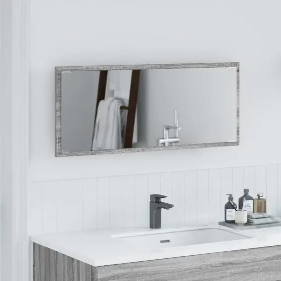Do wyczerpania zapasów Lustro łazienkowe z oświetleniem LED Szary Sonoma 90x8,5x37 cm Lumarko! - Hurtownia wielobranżowa Lumarko