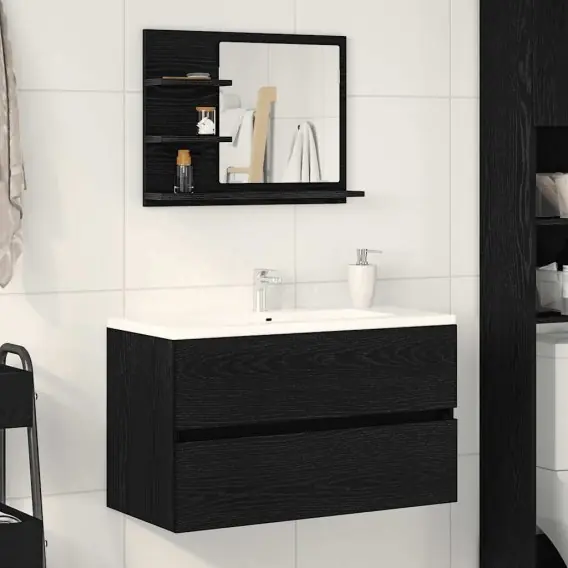 Bestseller Lustro łazienkowe, czarny dąb, 60x10,5x45 cm Lumarko! Lumarko! - Hurtownia wielobranżowa Lumarko