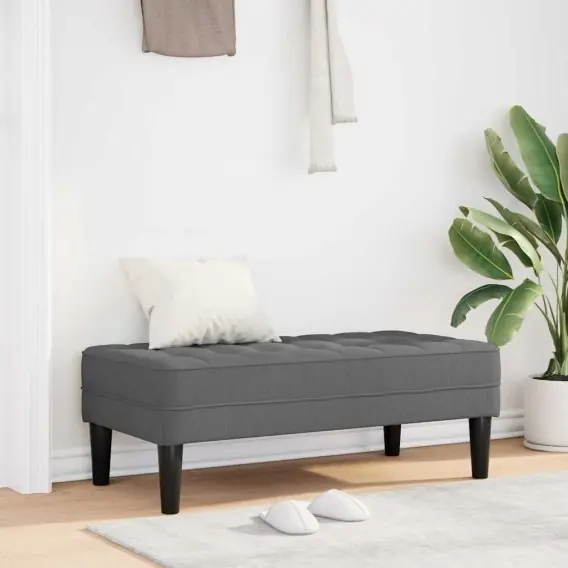 Bezpieczna płatność Ławka ciemnoszara 113x57x39 cm z tkaniny Lumarko! - Hurtownia wielobranżowa Lumarko