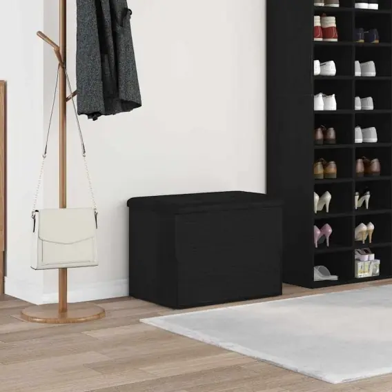 Ławka do przechowywania Czarny Dąb 60x40x45 cm Z drewna inżynieryjnego Lumarko! - Hurtownia wielobranżowa Lumarko Taniej