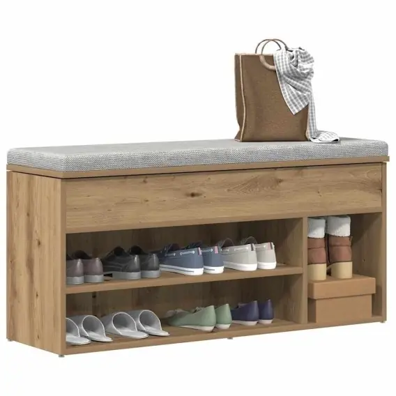 Ławka ze schowkiem na buty, dąb artisan, 102x30,5x45 cm Lumarko! Lumarko! - Hurtownia wielobranżowa Lumarko Darmowy zwrot