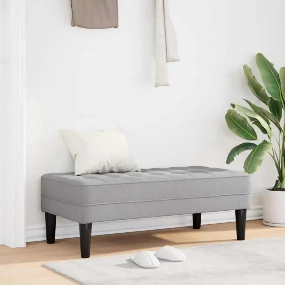 Ławka w kolorze chmur szary 113x57x39 cm z tkaniny Lumarko! - Hurtownia wielobranżowa Lumarko Ekspresowa dostawa