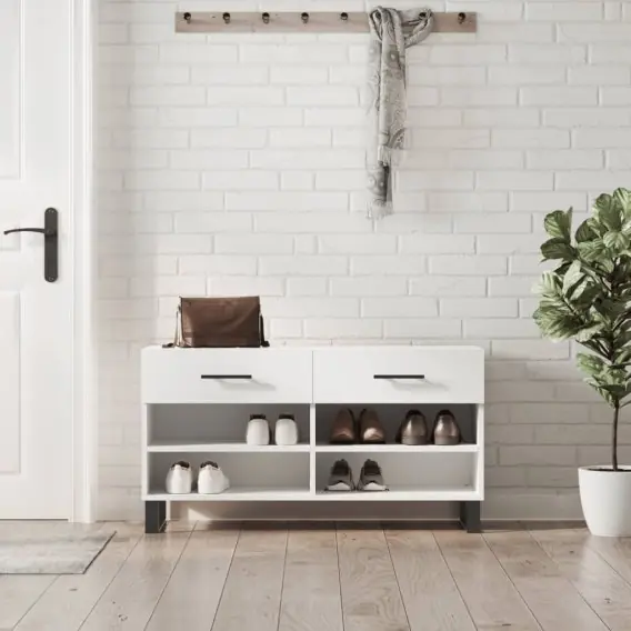 Ławka z miejscem na buty, biała, 102x35x55 cm Lumarko! - Hurtownia wielobranżowa Lumarko Ograniczona ilość