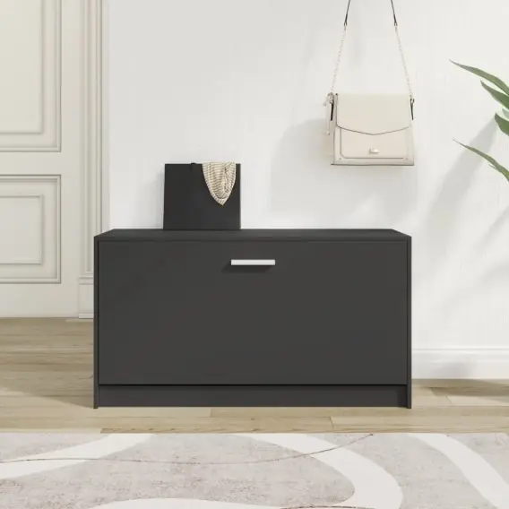 Sprawdź teraz Ławka z miejscem na buty, czarna, 80x24x45 cm Lumarko! - Hurtownia wielobranżowa Lumarko