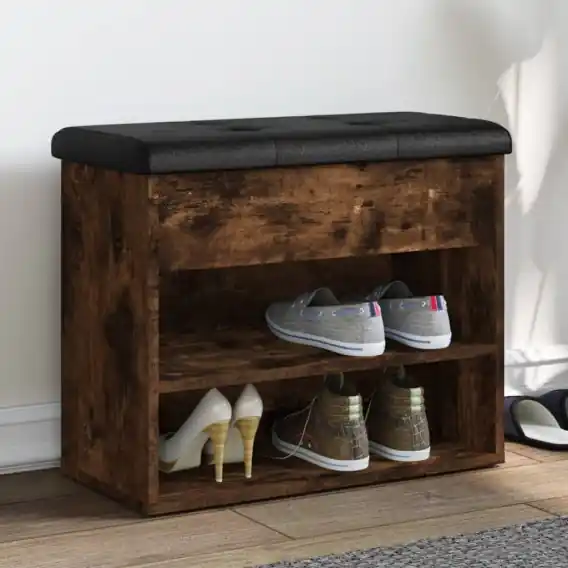 Ławka na buty, przydymiony dąb, 62x32x50 cm Lumarko! - Hurtownia wielobranżowa Lumarko Wyprzedaż