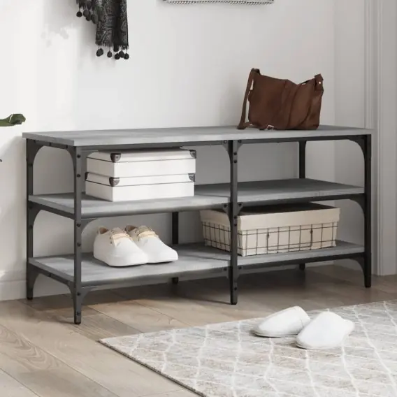 Ławka na buty, szary dąb sonoma, 100x38,5x49 cm Lumarko! - Hurtownia wielobranżowa Lumarko Wybór klientów