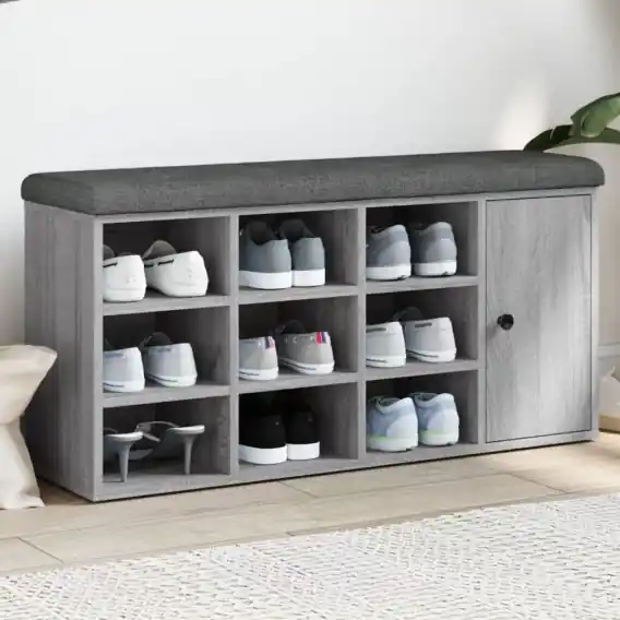 Ławka na buty, szary dąb sonoma, 102x32x50 cm Lumarko! - Hurtownia wielobranżowa Lumarko Dostępne od ręki