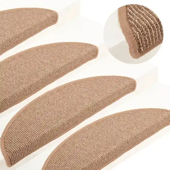 Maty na schody 15 szt. 56x17x3 cm Jasnobrązowe półokrągłe - Hurtownia wielobranżowa Lumarko Cena promocyjna