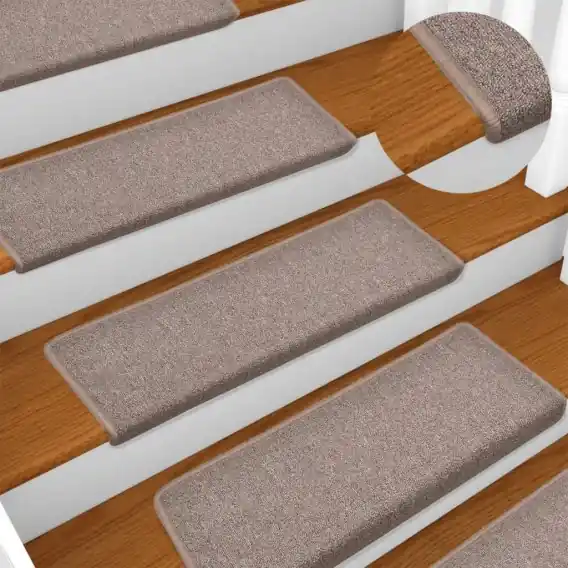 Maty na schody 15 szt. 65x21x4 cm Jasnobrązowe, prostokątne krawędzie - Hurtownia wielobranżowa Lumarko Cena promocyjna