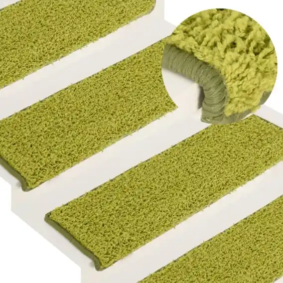 Promocja Maty na schody 15 szt. 65x21x4 cm Zielone prostokątne krawędzie Lumarko! - Hurtownia wielobranżowa Lumarko