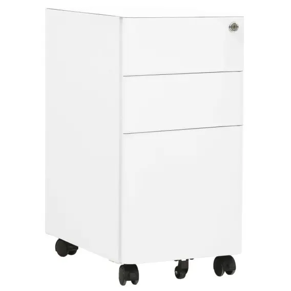Mobilna szafka kartotekowa, biała, 30x45x59 cm, stalowa Lumarko! - Hurtownia wielobranżowa Lumarko Super okazja