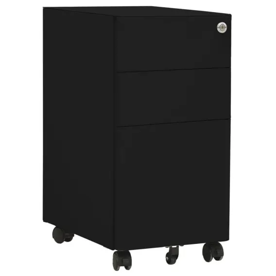 Mobilna szafka kartotekowa, czarna, 30x45x59 cm, stalowa Lumarko! - Hurtownia wielobranżowa Lumarko Bestseller