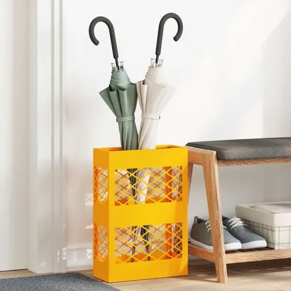 Promocja Musztardowy stojak na parasol, 28x12x41 cm, stal Lumarko! - Hurtownia wielobranżowa Lumarko