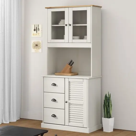 Zamów dziś Nastawka do komody VIGO, biała, 78x30x100 cm, lita sosna Lumarko! - Hurtownia wielobranżowa Lumarko