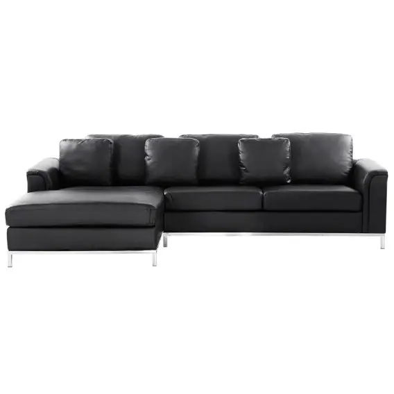 Oferta Narożnik skórzany prawostronny czarny OSLO Lumarko