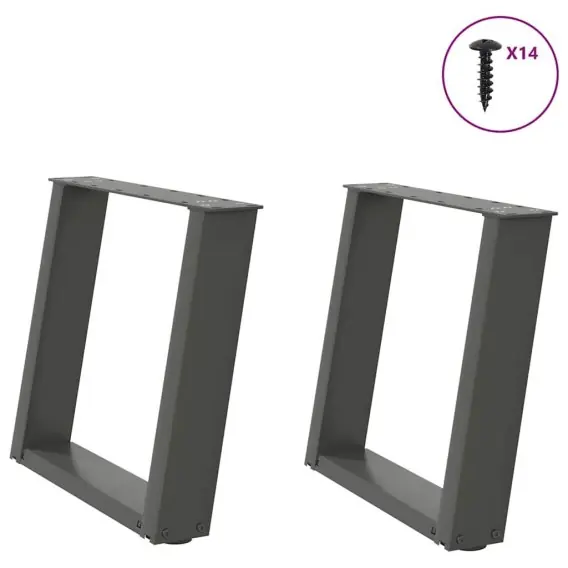 Niska cena Nogi do stolika kawowego, 2 szt., antracyt, 50x(42-43) cm, stal Lumarko! Lumarko! - Hurtownia wielobranżowa Lumarko