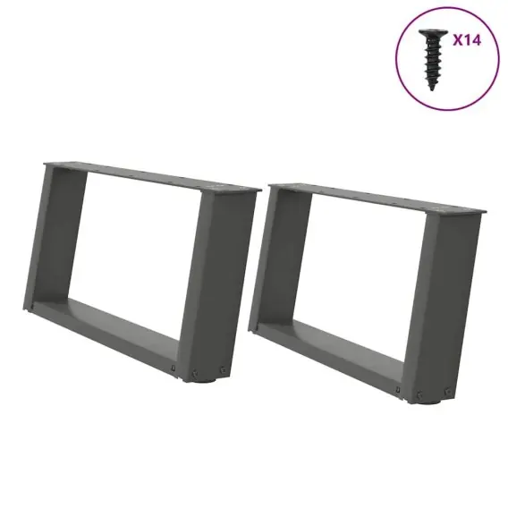 Super okazja Nogi do stolika kawowego, 2 szt., antracyt, 60x(30-31) cm, stal Lumarko! Lumarko! - Hurtownia wielobranżowa Lumarko