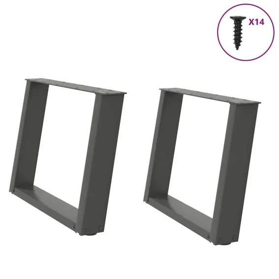 Nogi do stolika kawowego, 2 szt., antracyt, 60x(42-43) cm, stal Lumarko! Lumarko! - Hurtownia wielobranżowa Lumarko Ostatnia szansa