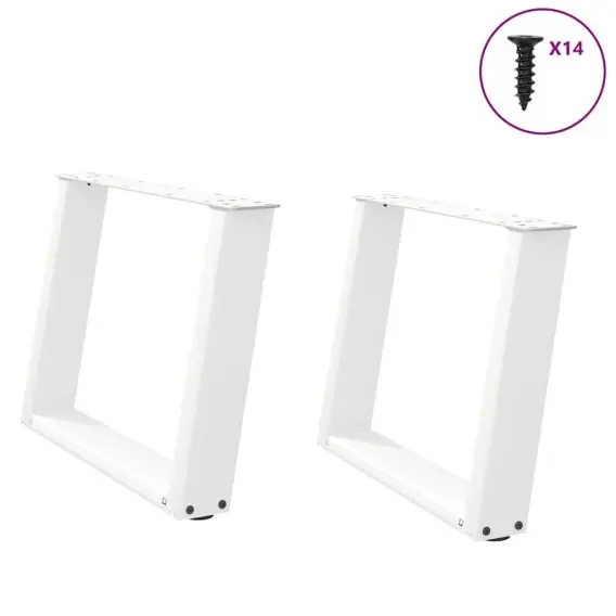 Nogi do stolika kawowego, 2 szt., białe, 60x(42-43) cm, stal Lumarko! - Hurtownia wielobranżowa Lumarko Nowy