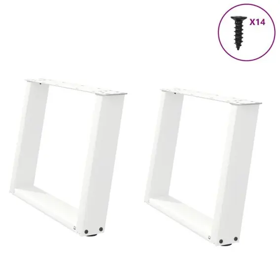 Ograniczona ilość Nogi do stolika kawowego, 2 szt., białe, 70x(42-43) cm, stal Lumarko! Lumarko! - Hurtownia wielobranżowa Lumarko
