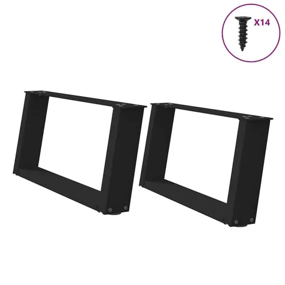 Nogi do stolika kawowego, 2 szt., czarne, 60x(30-31) cm, stal Lumarko! - Hurtownia wielobranżowa Lumarko Kup online