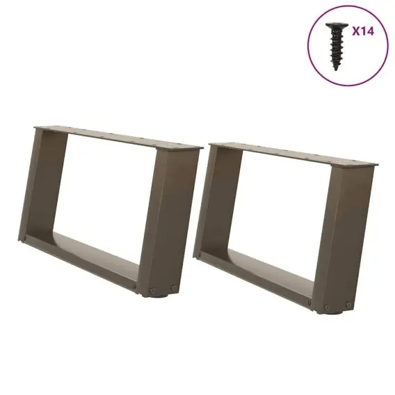 Nogi do stolika kawowego, 2 szt., naturalna stal, 60x(30-31) cm Lumarko! Lumarko! - Hurtownia wielobranżowa Lumarko Darmowy zwrot