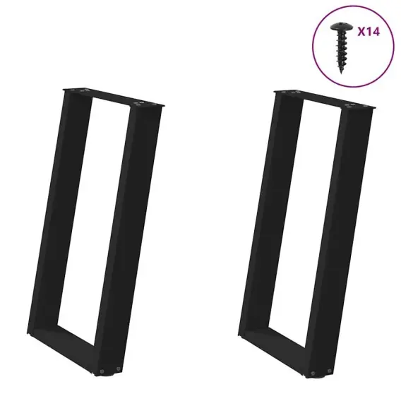 Nogi do stołu jadalnianego, 2 szt., czarne, 50x(72-73) cm, stal Lumarko! Lumarko! - Hurtownia wielobranżowa Lumarko Wyjątkowa oferta