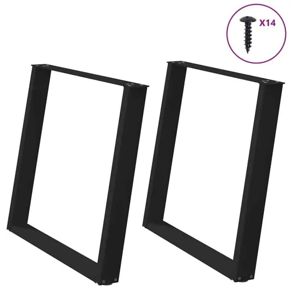 Nogi do stołu jadalnianego, 2 szt., czarne, 90x(72-73) cm, stal Lumarko! Lumarko! - Hurtownia wielobranżowa Lumarko Premium