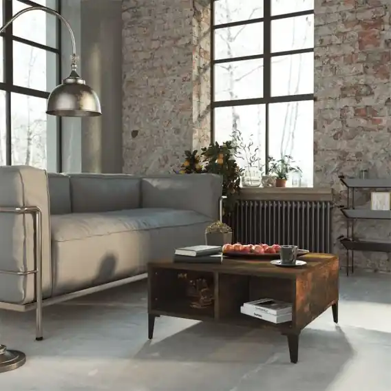 Bestseller Stolik kawowy, opalany dąb 60x60x30 cm, materiał drewnopochodny Lumarko! - Hurtownia wielobranżowa Lumarko