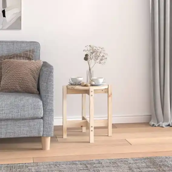 Nowy Stolik kawowy, Ø 42,5x45 cm, lite drewno sosnowe Lumarko! - Hurtownia wielobranżowa Lumarko