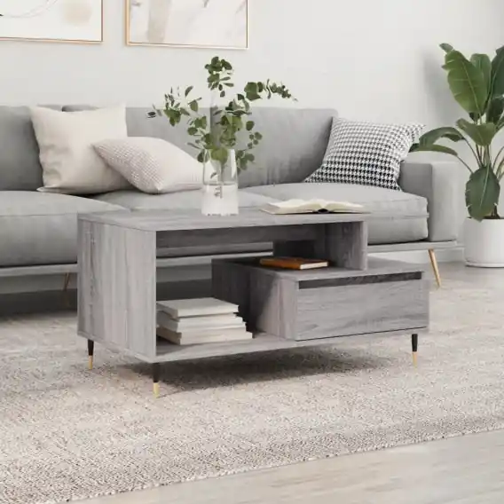 Premium Stolik kawowy, szary dąb sonoma 90x49x45 cm, drewnopochodny Lumarko! - Hurtownia wielobranżowa Lumarko