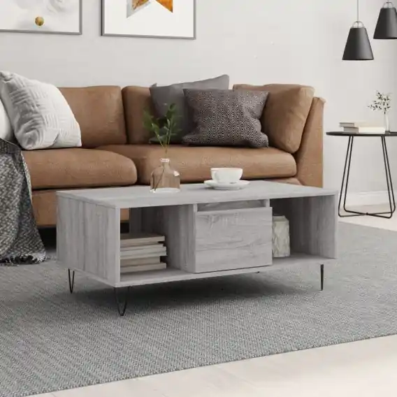 Stolik kawowy, szary dąb sonoma 90x50x36,5 cm, drewnopochodny Lumarko! - Hurtownia wielobranżowa Lumarko Zniżka