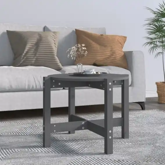 Promocja Stolik kawowy, szary, Ø 62,5x45 cm, lite drewno sosnowe Lumarko! - Hurtownia wielobranżowa Lumarko