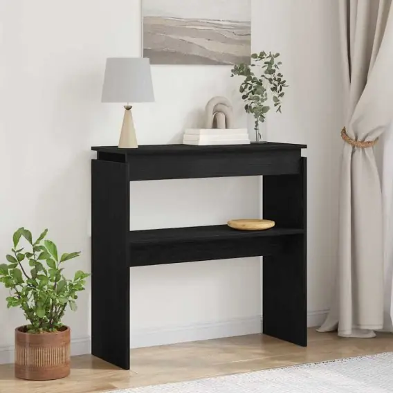 Szybka wysyłka Stolik konsolowy w czarnym dębie, 80x30x80 cm, z drewna agregowanego Lumarko! - Hurtownia wielobranżowa Lumarko