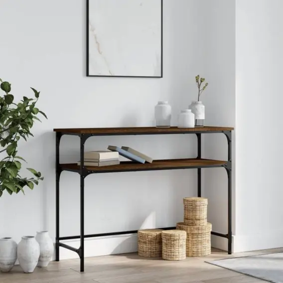 Stolik konsolowy, brązowy dąb, 100x35,5x75 cm Lumarko! - Hurtownia wielobranżowa Lumarko Szybka wysyłka