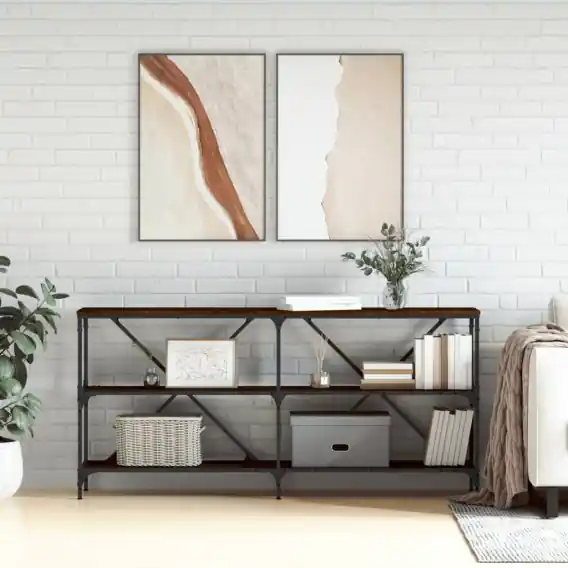 Stolik konsolowy, brązowy dąb, 160x30x75 cm Lumarko! - Hurtownia wielobranżowa Lumarko Zamów teraz