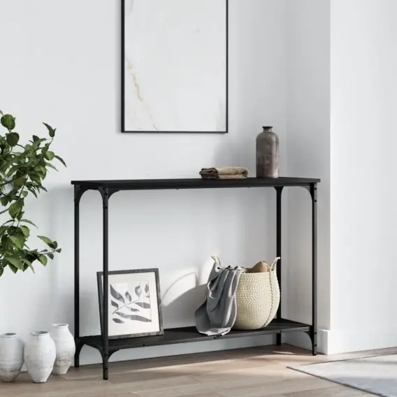 Najlepsza cena Stolik konsolowy, czarny, 101x30,5x75 cm Lumarko! - Hurtownia wielobranżowa Lumarko