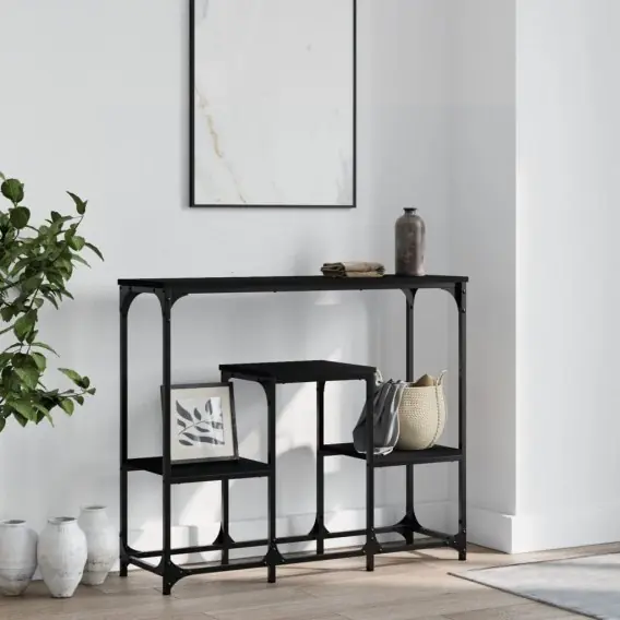 Stolik konsolowy, czarny, 89,5x28x76cm, materiał drewnopochodny Lumarko! - Hurtownia wielobranżowa Lumarko Kup teraz
