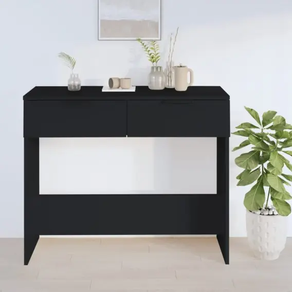 Bezpieczna płatność Stolik konsolowy, czarny, 90x36x75 cm, materiał drewnopochodny Lumarko! - Hurtownia wielobranżowa Lumarko