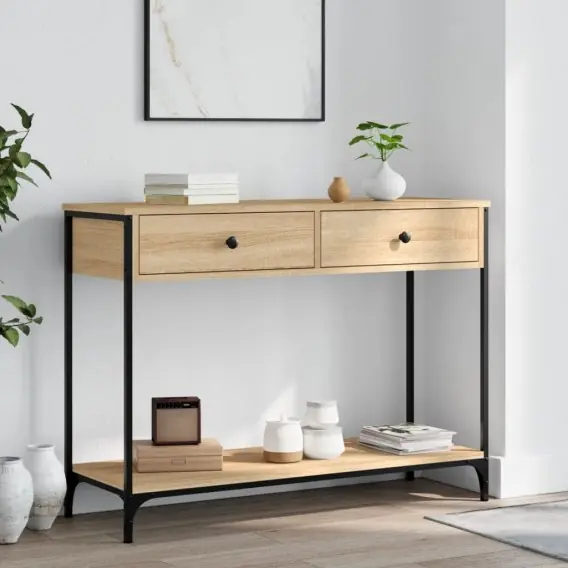 Oferta czasowa Stolik konsolowy, dąb sonoma, 100x34,5x75 cm Lumarko! - Hurtownia wielobranżowa Lumarko